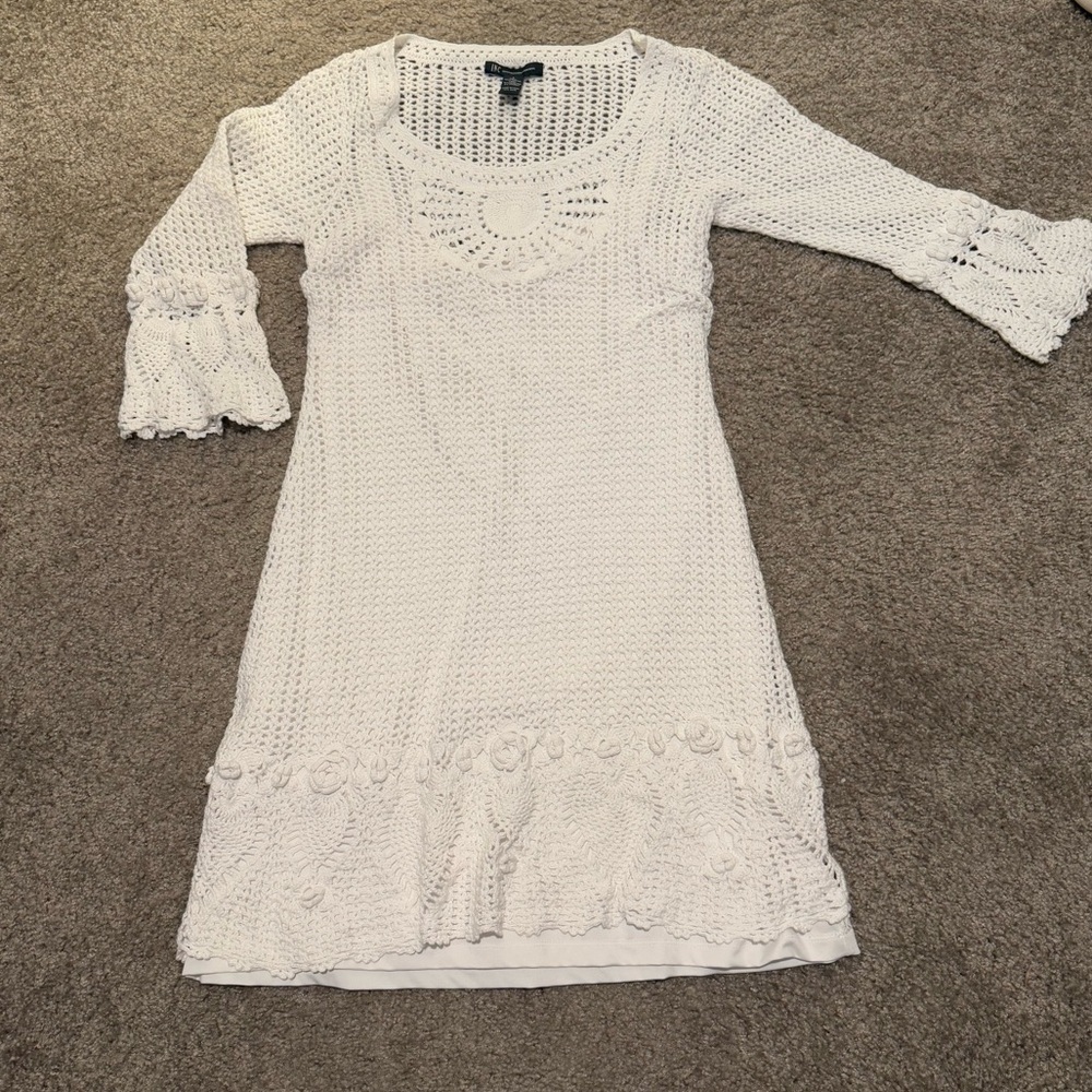 Vintage white crochet dress